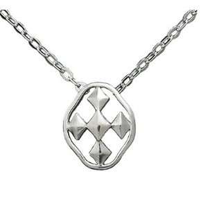   Shield of Faith Petite Pendant Necklace, Sterling Silver, Cross Medal