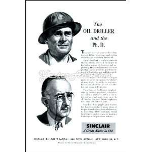 1951 Vintage Ad Sinclair Oil Corporation The Oil Driller and the Ph. D 