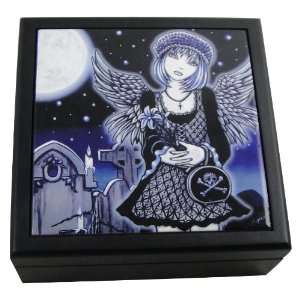  Tabitha Fairy Ceramic Tile Top Wooden Jewelry Utility 