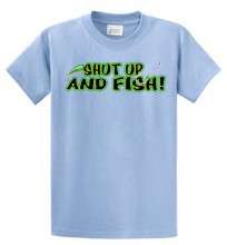 SHUT UP AND FISH FISHING FISHERMAN T SHIRT SHIRT  