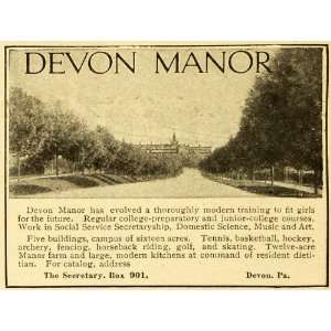 1920 Ad Devon Manor College Girls Educational Institution Pennsylvania 