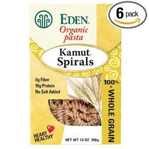 Eden Kamut Spirals, Organic, 100% Whole Grain, 12 Ounce (Pack of 6 