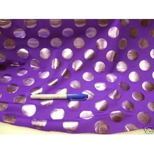 Fabric Spandex Stretch Purple Silver Polka Dots U122 By Yard,1/2 Yard 