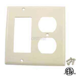   Gang Combination Duplex and Rocker outlet Wall plate, Ivory Color