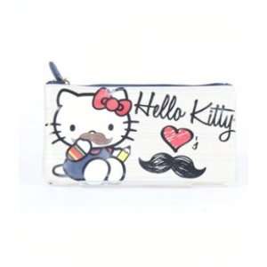  Hello Kitty Mustache Pencil Makeup Accessories Coin Bag 