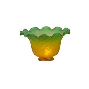  Meyda Tiffany 15915, 7W Fluted Bell Amber And Green Shade 