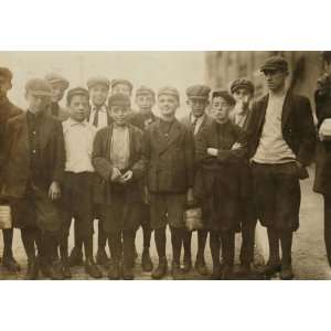  1911 child labor photo Group work in the Ayer mill. Many 