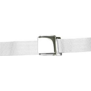   White 2 Point Lap Seat Belt with Airplane Lift Buckle: Automotive