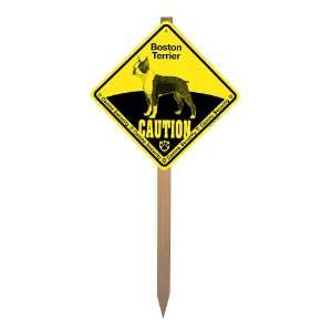  Boston Terrier Canine Security Caution Yard Sign on a 