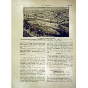  Canon Battle Sketch Shrapnel War French Print 1915