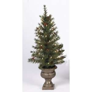   Pine Short Needle Potted Artificial Christmas Tree   Clear: Home