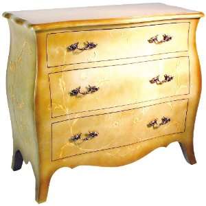  Hand Painted Ivory Bombe Chest: Home & Kitchen