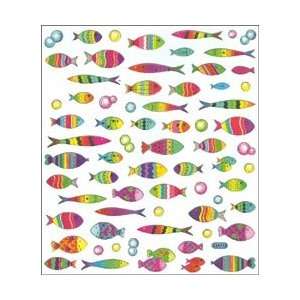  Tattoo King Multi Colored Stickers Rainbow Fish; 6 Items 
