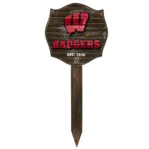  NCAA Wisconsin Badgers Stake Wood Sign