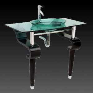  Fantasia Glass & Stainless Console Sink