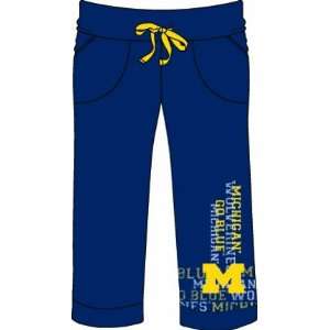Michigan Wolverines Ladies Flocked Drawstring Pants (Large):  
