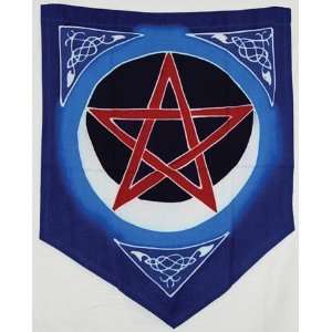  Cool Blue Night Moon Pentacle Pennant Tapestry Everything 