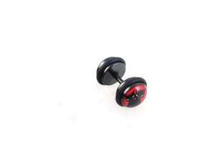 Stainless Steel Cool Unique Black Cat Dumbbell Earring  