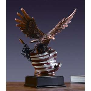  Eagle with American Flag Statue 