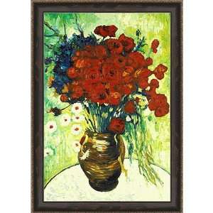    Van Gogh Vase With Poppies Framed Oil Painting