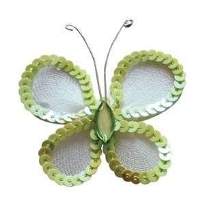  Sequined Butterfly 2/Pkg   Green Arts, Crafts & Sewing