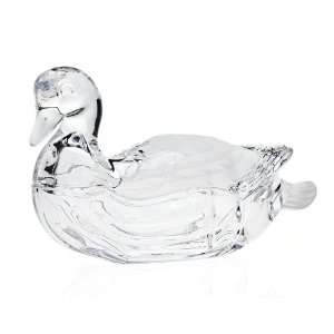    DUCK SHAPED CRYSTAL SERVING BOWL WITH COVER