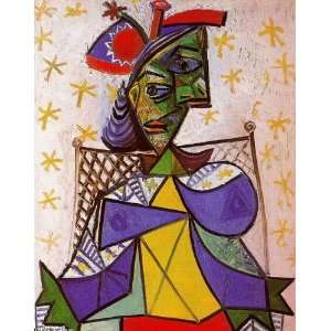   Picasso   24 x 30 inches   Mujer sentada con pájaro: Home & Kitchen