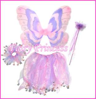   4pc PINK?LAVENDER Pixie Fairy Princess dress up, costume. Includes