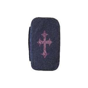  Denim Bible Cover Medium Purple/pink Cross