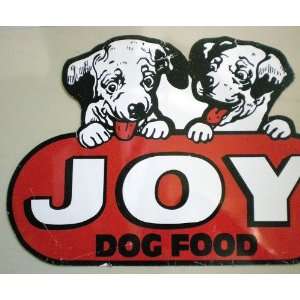  Vintage Joy Dog Metal Display Sign 1950 