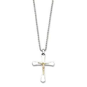  14k Gold Crucifix Pendant Necklace   22 Inch   JewelryWeb Jewelry