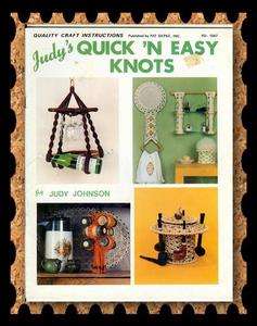 Judys QUICK N EASY KNOTS~Vintage Macrame Book~WINE RACK PIPE HOLDER 