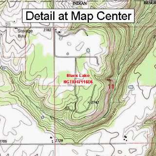 USGS Topographic Quadrangle Map   Black Lake, Idaho (Folded/Waterproof 