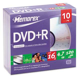 Memorex 5656  10PK DVD+R 4.7GB SLIM 16X   Kit 0034707056565  