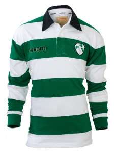 Croker Green & White Eireann Rugby Shirt Jersey  