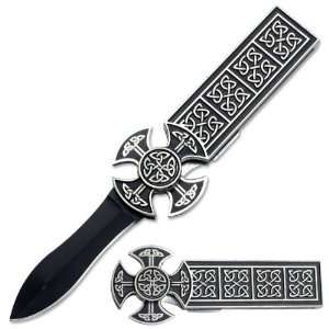 Irish Celtic Scottish Gaelic Christian Cross Twist Knot Folding Pocket 