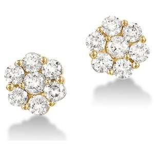   Set Studs Flower Shape Round Cut Diamond Earrings (0.15 cttw): Jewelry