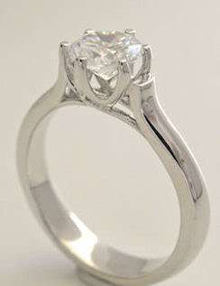 CT MOISSANITE CROWN CATHEDRAL ENGAGEMENT RING 14KW  