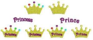 Crown Prince Princess Fonts   Machine Embroidery Design  
