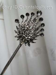 Tribal Exotic Chinese Handmade Miao Silver Hairpin  