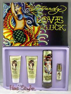 Ed Hardy perfume 4 piece gift set Love & Luck Mermaid  