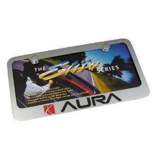 Saturn Aura Chrome Brass License Plate Frame