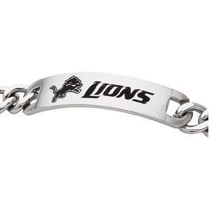  Stainless Steel Detroit Lions Name Logo ID Bracelet 