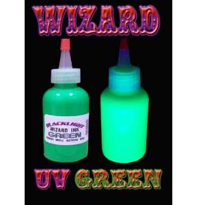  1oz Bottle Wizard UV Tattoo Ink (GREEN) 