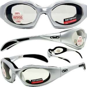  LTD Foam Padded Motorcycle Sunglasses, Clear Lenses 