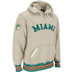  Miami Dolphins Gray Vintage Quarter Zip Fleece Hooded 