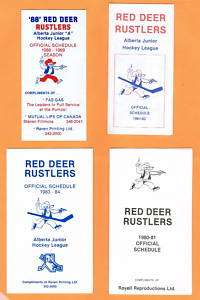 1980 81 Red Deer Rustlers Junior Hockey Schedule AJHL  