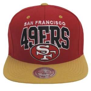   49ers Block Mitchell & Ness Snapback Cap Red Gold: Everything Else