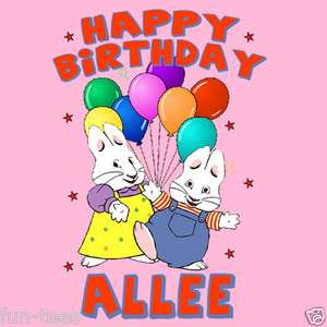 Personalized MAX and RUBY Cartoon Bunny Birthday T Shirts in Many 