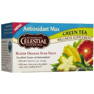 Celestial Seasonings Antiox Max, Blood Orange Green Tea Bags, 20 ct 